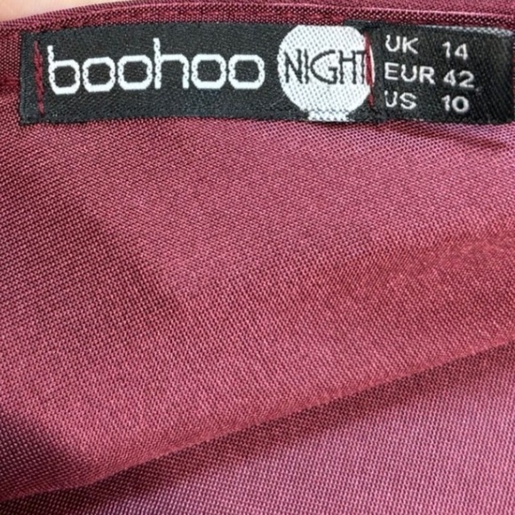 BOOHOO Women's Dress Bundle, Midi dresses, Maroon and Floral, Size 10 - Picture 7 of 15